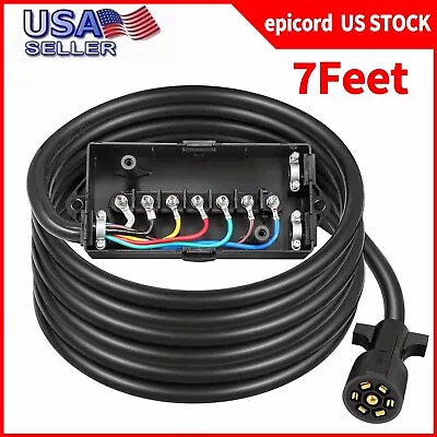 Epicord 7ft 7 Way Trailer Plug Weatherproof Trailer Wiring Harness • $26.59