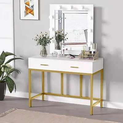 Makeup Dressing Table Vanity Set With Mirror 9  Led Lights For Bedroom 2 Drawers • $129.99