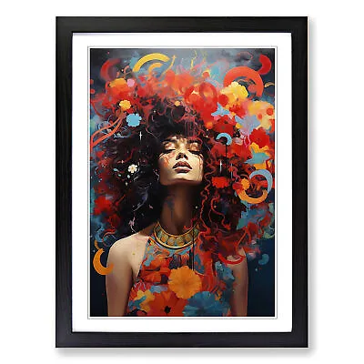 Woman With Curls Modern Wall Art Print Framed Canvas Picture Poster Decor • £18.95