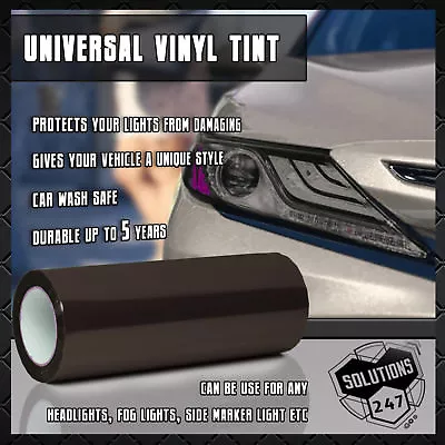 $7.50 • Buy Light Smoke Black 50% Vinyl Film Tint Headlight Taillight Fog - 12 X24  1 X 2 FT