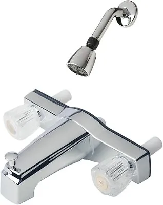 Ultra Mobile Home 8  Tub & Shower Faucet Chrome With Clear Handles (Plastic • $39.95