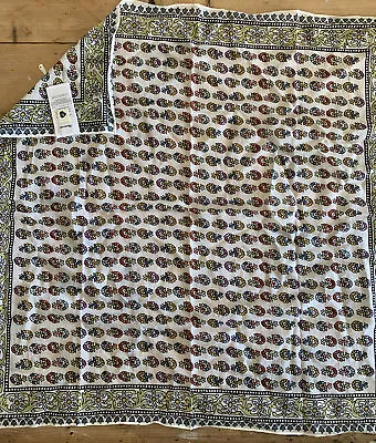 New Madewell Square Scarf Bandana Multi Color Ivory Floral Print Organic Cotton • $11.95