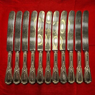 Reed & Barton Silver-Plate Silverware Lot Of 11 Dinner Knives W/Silvercloth RARE • $110