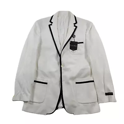 Lauren Ralph Lauren White Weave Blazer Mens 42L 42 Classic-Fit Ultra-Flex Lucien • $88.95