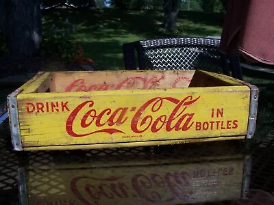 Vintage 1966 Yellow & Red Wooden Coca-Cola 'Open Tray Design' Crate  • £57.80