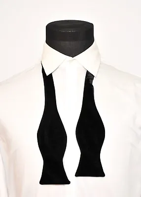 Mens FERUCCI Oversized Self Tie Bow - Black Velvet Bowtie Mens Big Bow Tie • $59.99