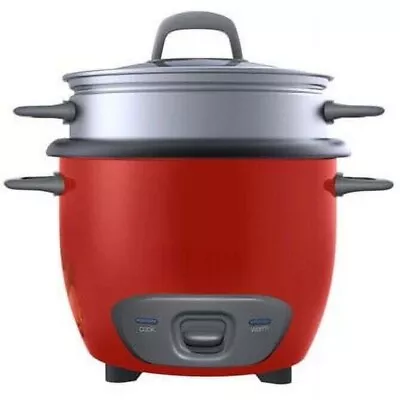 3Qt 14-Cup Rice & Grain Cooker With Lid Dishwasher-Safe Red • $35.38