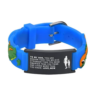 Vnox Personalized Custom Bracelet For Boys Girls Silicone Band Cute Jewelry • £6.59