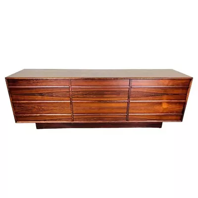 Mid-Century Brazilian Rosewood Triple Dresser After Arne Vodder • $3500