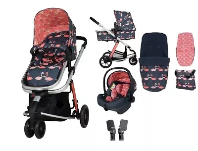 Cosatto Giggle 2 In 1 Isize Bundle Pretty Flamingo Car Seat Bag Footmuff PVC • £319.95