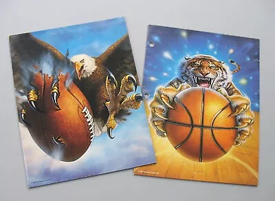 Mead Portfolio Folder No Rules 1991 Bald Eagle/Football Tiger/Basketball Lot VTG • $24