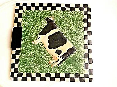 Sakura By Oneida Warren Kimble Trivet Tile Raised Cow 7 1/4 Inch Square Vtg • $16.47