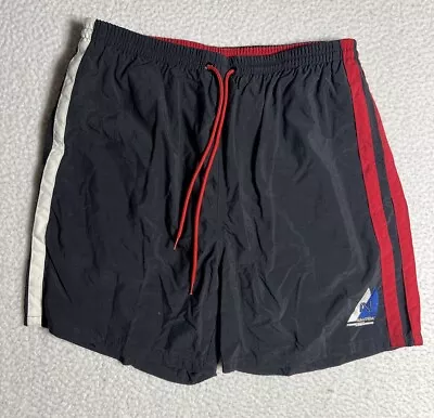 Vintage Nautica Black Lined Swim Trunks Shorts Men's Size Medium Red White • $16.95