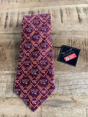 Eagles Wings VIRGINIA TECH Necktie Tie Men's Multicolor Silk Collegiate Novelty • $17.95