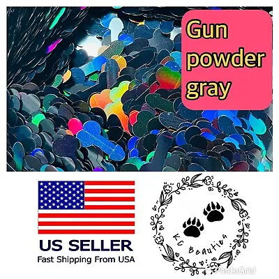 Gray Holographic Penis Adult Shape Glitter Nail Art Acrylics Gel Epoxy Tumbler • $2.50