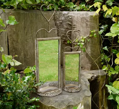 £15.95 • Buy Rustic Metal Garden Indoor Mirror Wall Or Freestanding Candle Ornate Shelf Decor