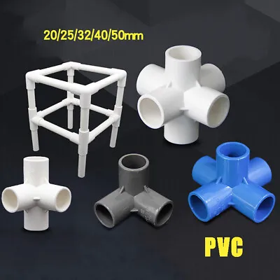 £2.03 • Buy PVC 3,4,5,6-Way Elbow Connector UPVC Pipe Fitting Adapter Inner Dia: 20mm-50mm