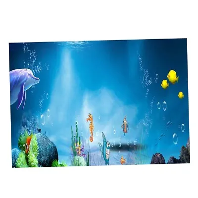 $15.92 • Buy 3D Aquarium Fish Tank Background Poster Picture PVC Adhesive Decor