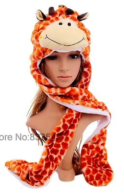$9.99 • Buy Giraffe Party Halloween Costume Animal Plush 3in1 Hat Scarf Mitten