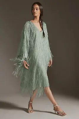 Anthropologie Maeve Fringed Shine Kaftan OS • $126