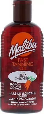 Malibu Sun Bronzing Fast Tanning Oil With Beta Carotene Water Resistant Tropi • £8.06