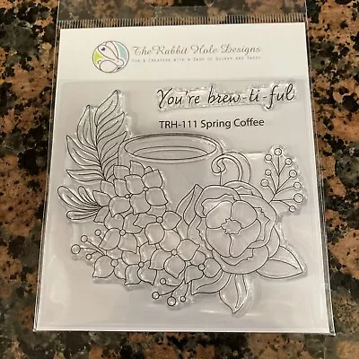 The Rabbit Hole Designs Clear Stamps TRH-111 Spring Coffee • $7.99