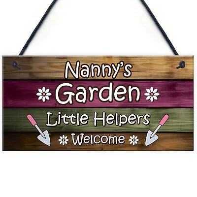 Garden Sign Hanging Wall Plaque Gift For Nan Nanny Summerhouse Sign Gift • £3.99