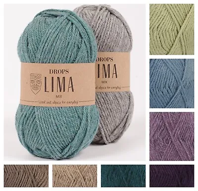 Drops Lima Alpaca Double Knit Yarn Crochet Knitting Dk 50gr 17 Colours • £2.35