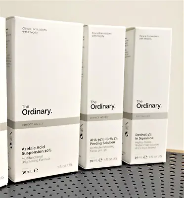 The Ordinary AHA 30% BHA 2% Peeling Solution-Azelaic Acid-Retinol 1% CULT SET! • $75