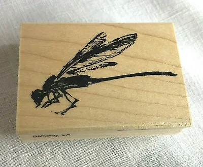 Penny Black Heavenly Dragon Dragonfly Rubber Stamp On Wooden Block 2674F 2003 • $5.95