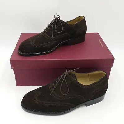 VASS Budapest Men's Brown Suede Full Brogue Shoes Size 6.5 Used Condition • £399.99