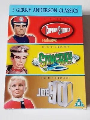 3 Gerry Anderson Classics Dvd Box Set Captain Scarlet Stingray Joe 90 • £8.95