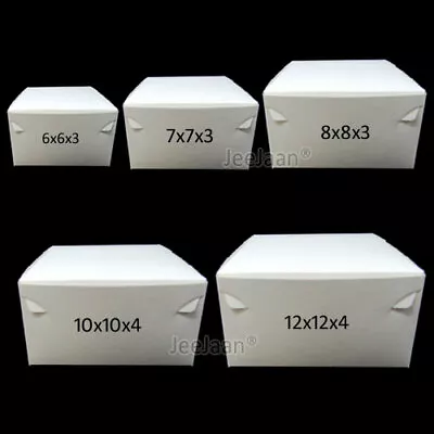 White Cake Boxes! Fold Flat | Pastry/Birthday/Dessert/Cupcake/Bakery/Wedding/Box • £101.95