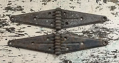 Old Wooden Door Hardware Vintage Set Of Primitive Antique Rusty Barn Door Hinges • $9.99