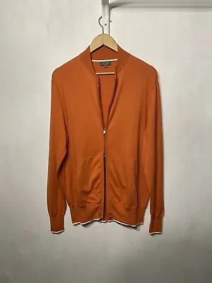 N.Peal Zip Jumper Pullover Sweater Cashmere 100% Mens M Size Orange • $130