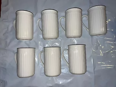 Mikasa ITALIAN COUNTRYSIDE DD900 Coffee Mug Tea Cup Cream Scroll Ribbed Lot Of 7 • $65