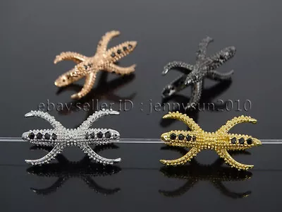 $5.02 • Buy Black Zircon Gemstone Pave Dragon Eagle Claw Bracelet Connector Charm Beads