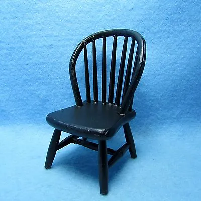 Dollhouse Miniature Kitchen / Dining Room Windsor Chair In Black ~ CLA07815 • $11.69
