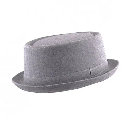 Unisex Mens Ladies Pork Pie Wool Blend Porkpie Trilby Hat With Band • £11.99