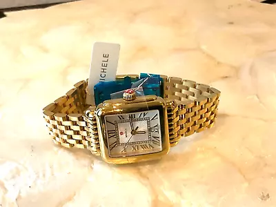 Michele Deco Madison 18kt Gold Plated Watch And Bracelet - $1995 • $1250