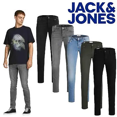 Jack And Jones Men's Slim-Fit Jeans 28-36 Button Fly Multicolour Denim Pants • £24.99