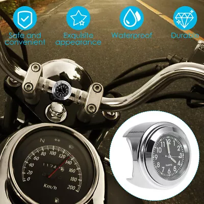 Motorcycle Handlebar Watch Aluminum Motorcycle Clock Universal 7/8 Inches TuqAQ • $12.59