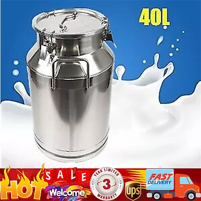 40L/10.56 Gallon 304 Stainless Steel Milk Can - Heavy Duty Milk Jug Milk Bucket  • $98.80