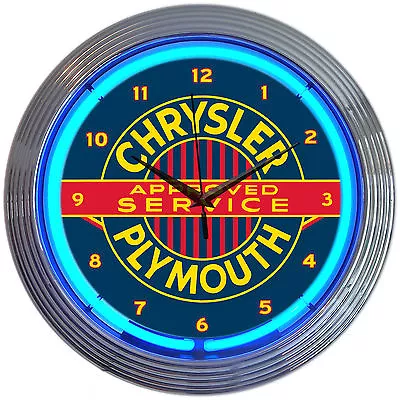 Neon Clock Chrysler Plymouth Sign Hemi Powered Mopar Muscle Lamp Light • $69.99