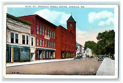 1931 Main Street Showing Opera House Norway Maine ME Vintage Postcard • $7.95