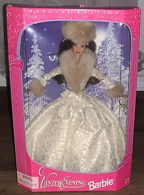 NIB Unopened 1998 Winter Evening Barbie Special Edition In Gold And Fur Extras • $28