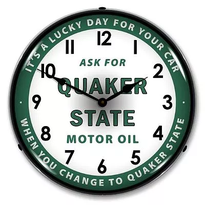 New Quaker State Motor Oil  Retro Led Lighted Clock -  Free Shipping* • $159.95