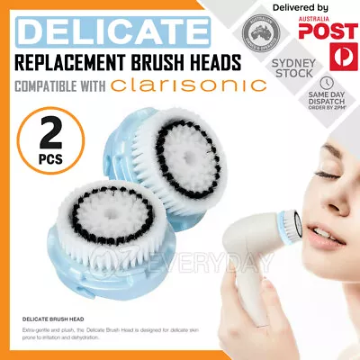 2 X DELICATE Replacement Brush Heads For Clarisonic Mia 2 3 Aria Plus Pro Sonic • $18.95