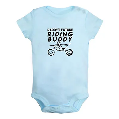 Daddy's Future Motocross Riding Buddy Funny Bodysuit Baby Romper Infant Jumpsuit • $10.99