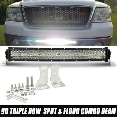 For 2004 2005 Ford F150 Front Bumper 22INCH Spot Flood LED Light Bar 390W 3-Row • $75.99